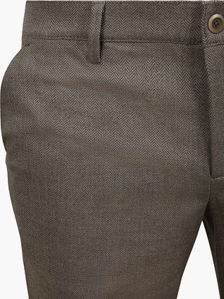 Alberto Lou Chino Flannel Herringbone Brown