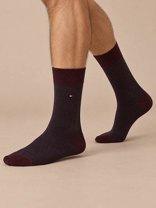 Tommy Hilfiger Birdseye Calcetines Navy Bordeaux Pack De 2 Pares