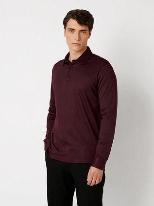 Desoto Longsleeve Poloshirt Essential Burgundy