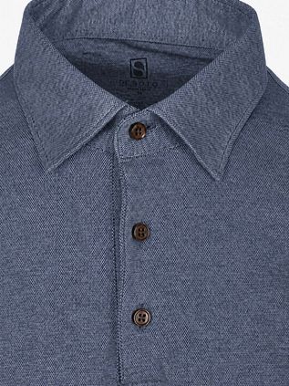 Desoto Longsleeve Poloshirt Essential Blau