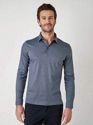 Desoto Polo Manches Longues Essential Bleu