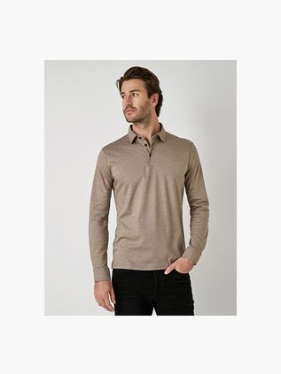 Desoto Long Sleeve Polo Shirt Essential Brown