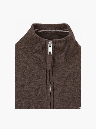 Gant Halfzip Lamswol Trui Bruin