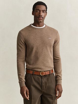 Gant Halfzip Lamswol Trui Camel