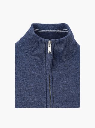 Gant Halfzip Lamswol Trui Donkerblauw