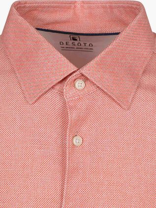 Desoto Short Sleeve Oxford Optics Overhemd Apricot Roze