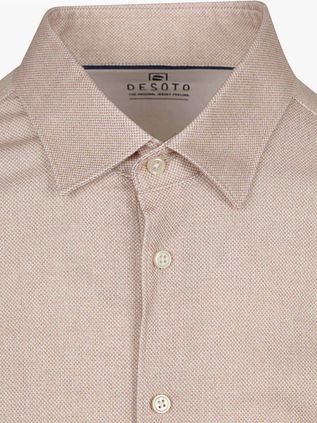 Desoto Short Sleeve Oxford Optics Overhemd Beige