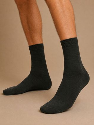 Suitable Chaussettes Mérinos Vert Foncé Lot de 2