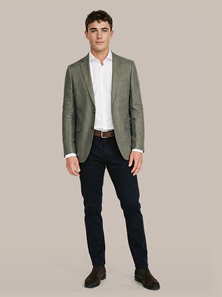 Suitable Blazer Lin Panama Vert Olive