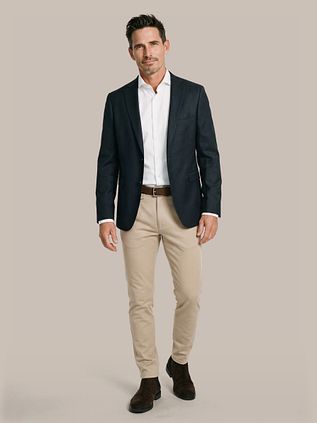 Suitable Classic Blazer Wool Blend Navy