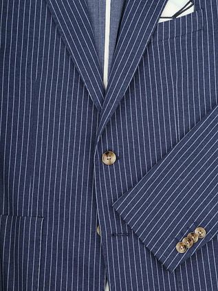 Suitable Colbert Mylo Pinstripe Marineblå