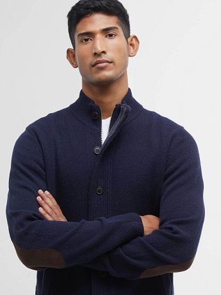 Barbour Patch Cardigan i Navy