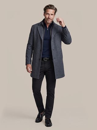 Suitable Coat Wool Twill Dark Blue