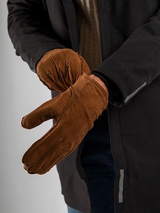 Suitable Suede Handschuh Cognac