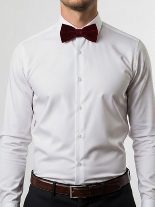 Suitable Bow Tie Velvet Bordeaux