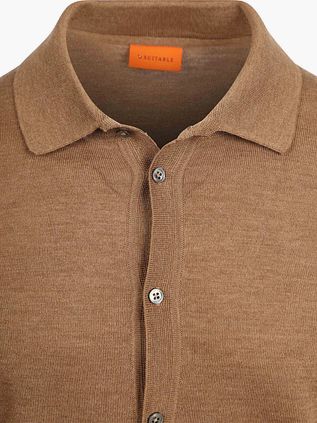 Suitable Cardigan Shirt Merino Camel