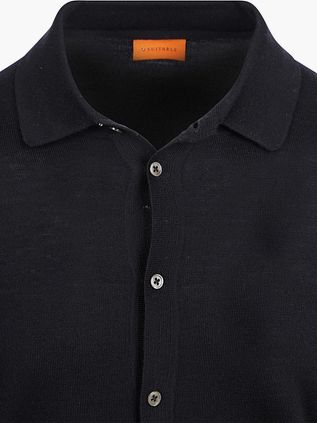 Suitable Cardigan Shirt Merino Navy