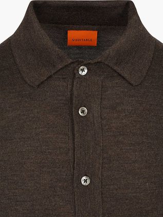 Suitable Cardigan Shirt Merino Brown