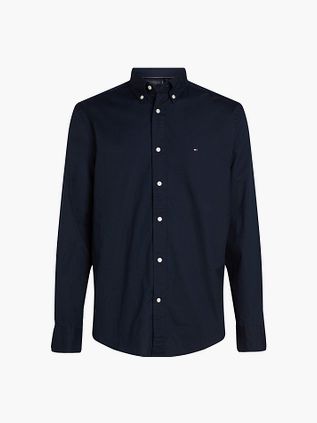 Camisa Tommy Hilfiger Popelina Flex Navy