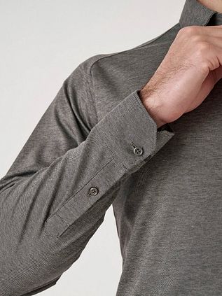 Desoto Koszula non-iron z kołnierzykiem Kent, melange, szara
