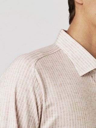 Desoto skjorte Monokrom Stribe Beige