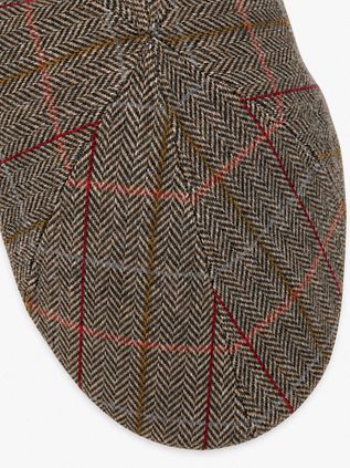 Suitable Flat Cap Wool Check Grün