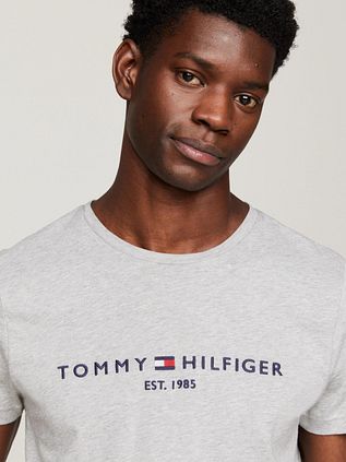T-Shirt Tommy Hilfiger con logo grigia