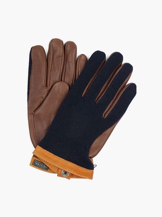Hestra Handske Wool Tricot Navy Chocolate Læder