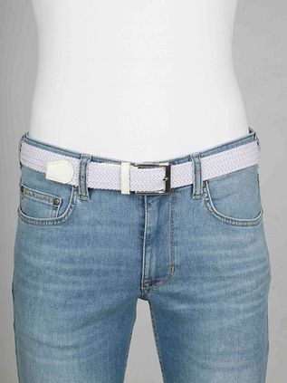 Passer Stribet Bælte Hvid