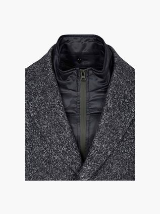 Suitable Coat Wełna Herringbone Granatowy