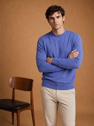 KING Essentials The John Pullover Merino Mid Blau