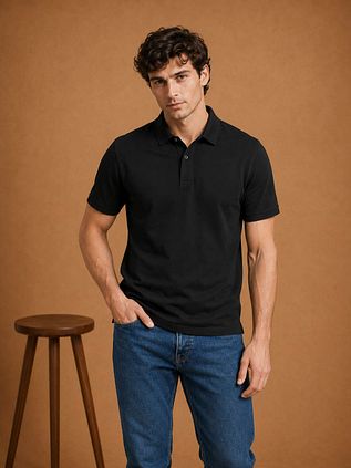 King Essentials The James Poloshirt Schwarz