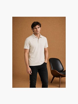 King Essentials The James Polo Shirt Ecru