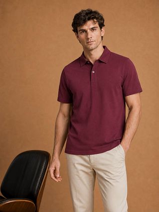 King Essentials The James Poloshirt Burgundy