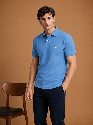 King Essentials The Rene Polo Shirt Mid Blue