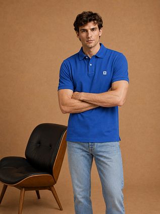 King Essentials The Rene Poloshirt Royal Blauw