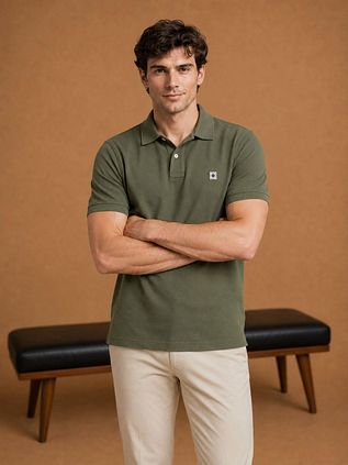 King Essentials The Rene Poloshirt Olijfgroen