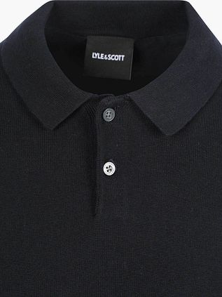 Lyle & Scott Strikket Poloskjorte Marineblå