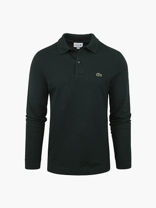 Lacoste Polo Shirt Med Lange Ærmer Mørkegrøn