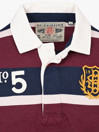 Superdry Rugby Double Emblem Stripe Port/Navy