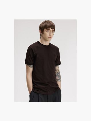 T-Shirt Fred Perry Twin Tipped Marron 86C