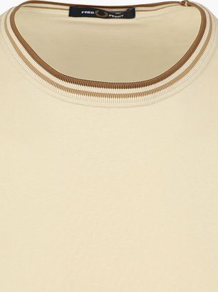 Fred Perry Twin Tipped T Shirt Beige Z53