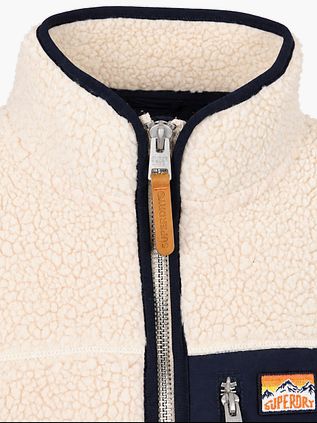 Superdry Vintage Retro Fleece Jacket Off White