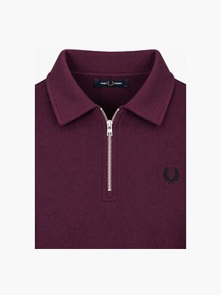 Fred Perry Longsleeve Half Zip Poloshirt Plum