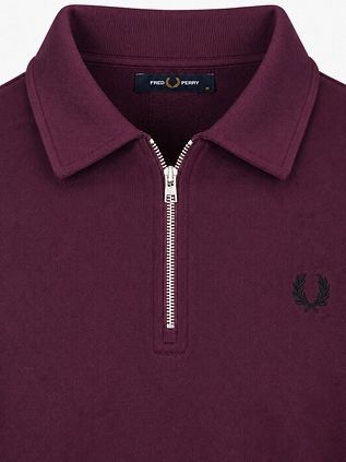 Fred Perry Longsleeve Half Zip Poloshirt Plum