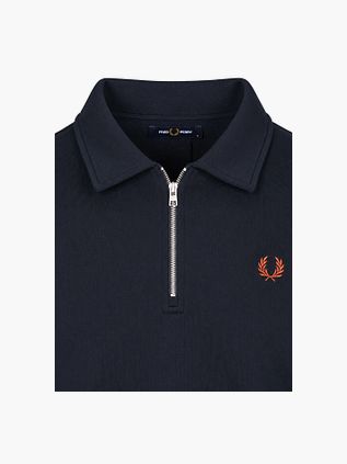 Fred Perry Longsleeve Half Zip Poloshirt Marine
