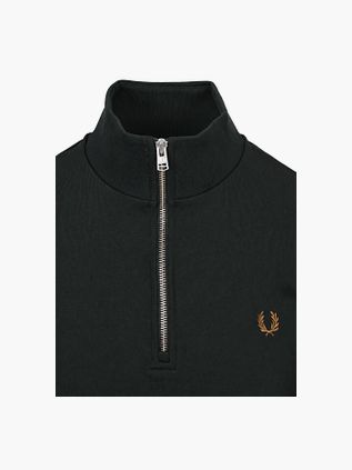 Fred Perry Half Zip Jersey Verde oscuro 78C