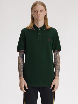 Fred Perry Polo Twin Tipped M3600 Vert Foncé 85A
