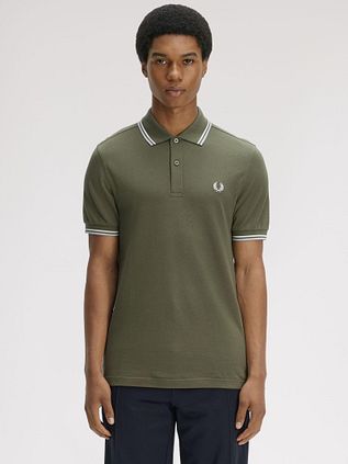 Fred Perry Polo Twin Tipped M3600 Grün 87B