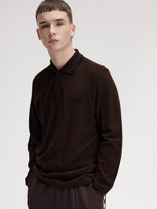 Fred Perry Longsleeve Polo Brown 86C